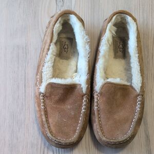UGG Chestnut Suede Shearling Loafers Size 8 Women